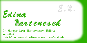 edina martencsek business card